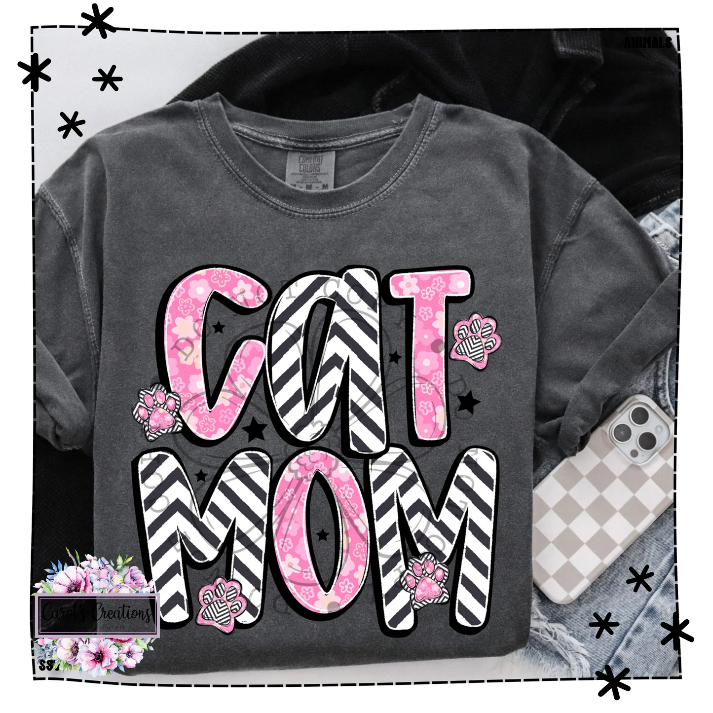 Cat Mom Zig Zag Adult