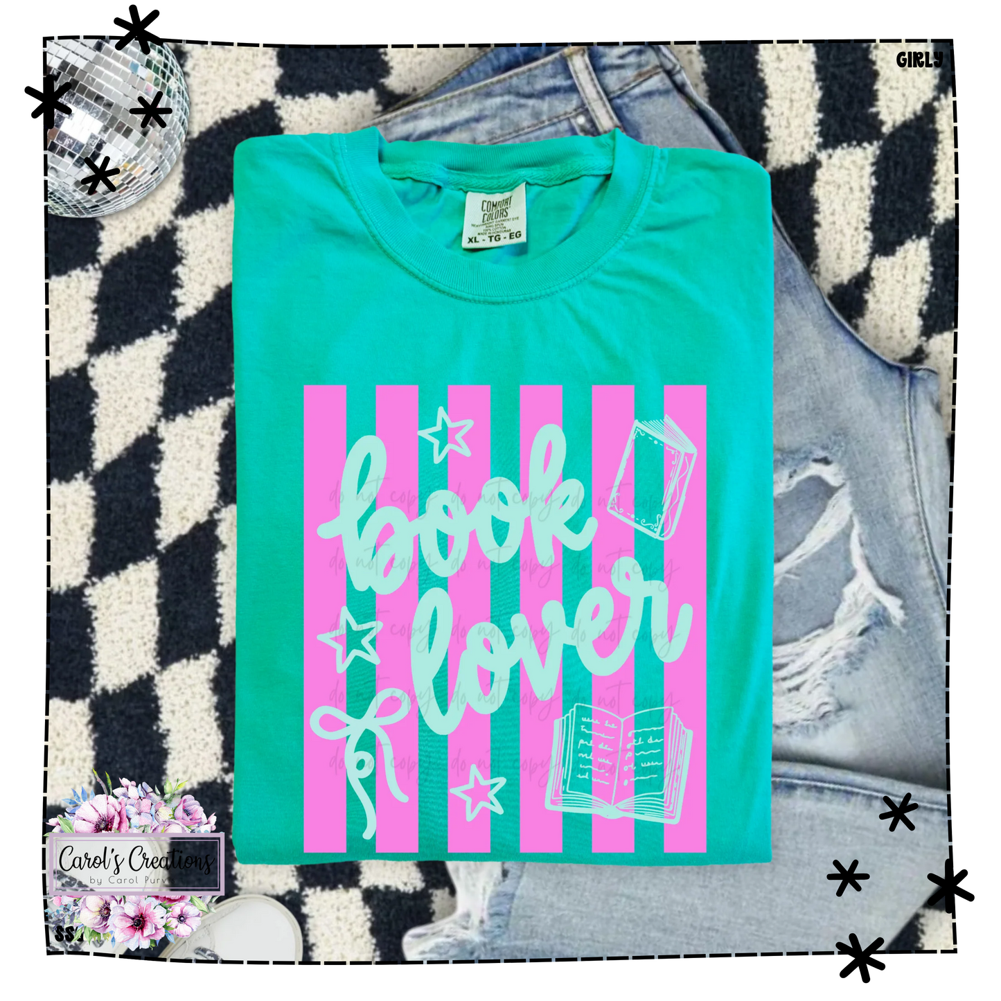 Coquette Stripes Book Lover Adult