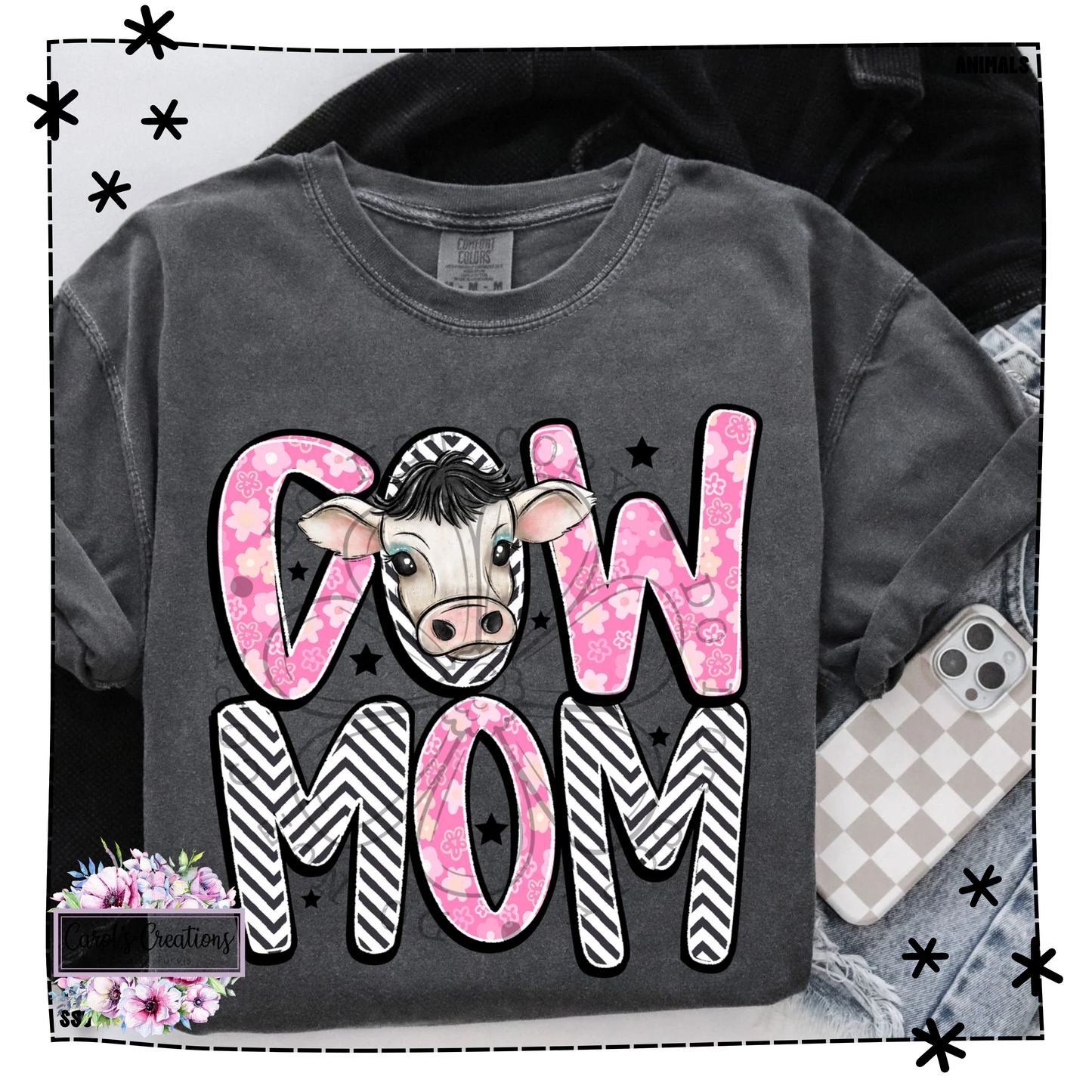 Cow Mom Zig Zag Adult