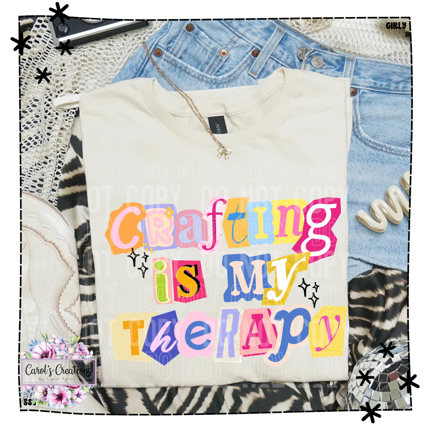 Crafting Is My Therapy Magazine Cutout Adult