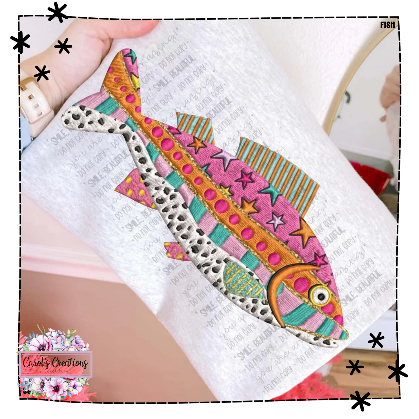 Cute Embroidered Fish Adult