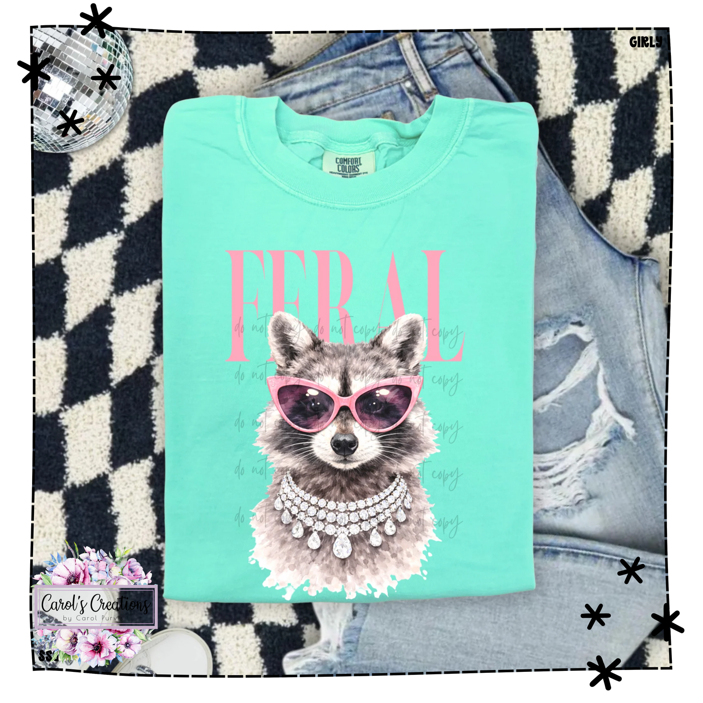 Feral Pink Glasses Raccoon Adult