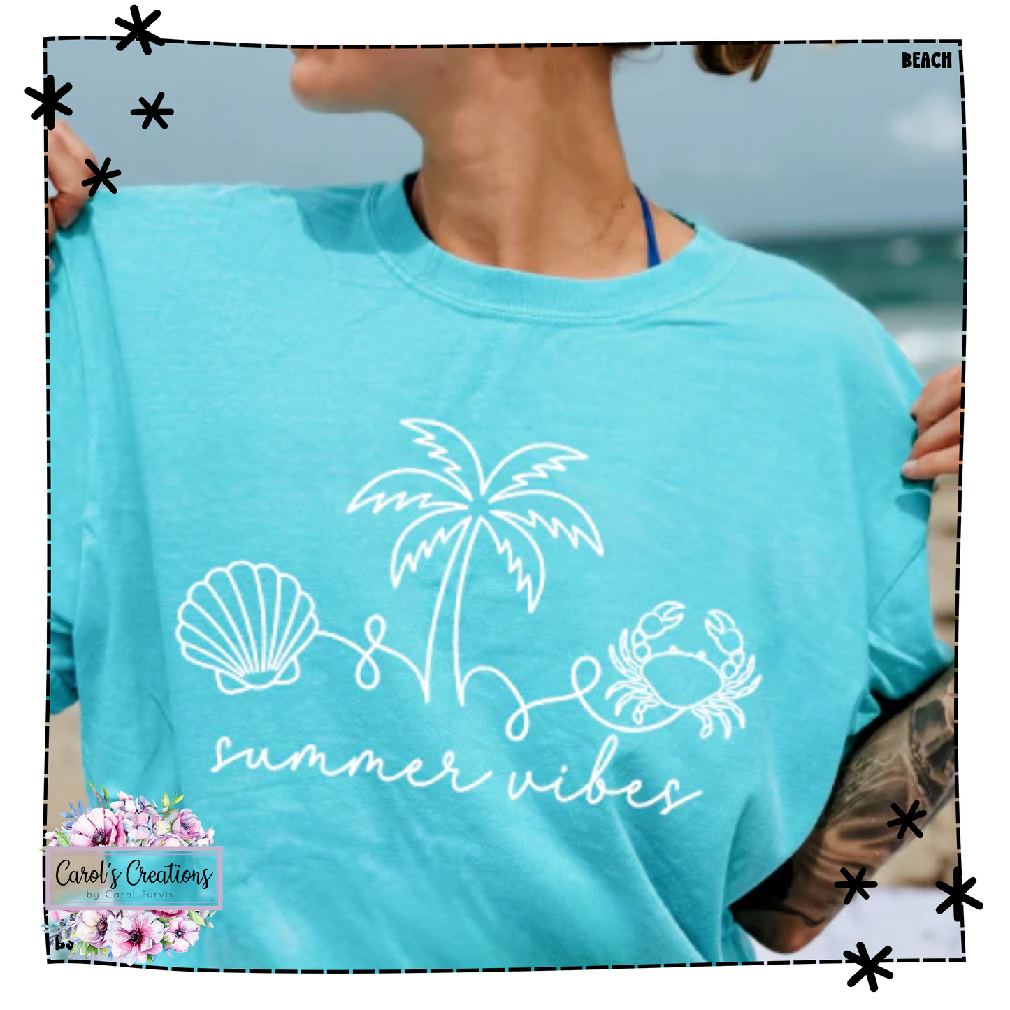 Summer Vibes Line Doodle Adult